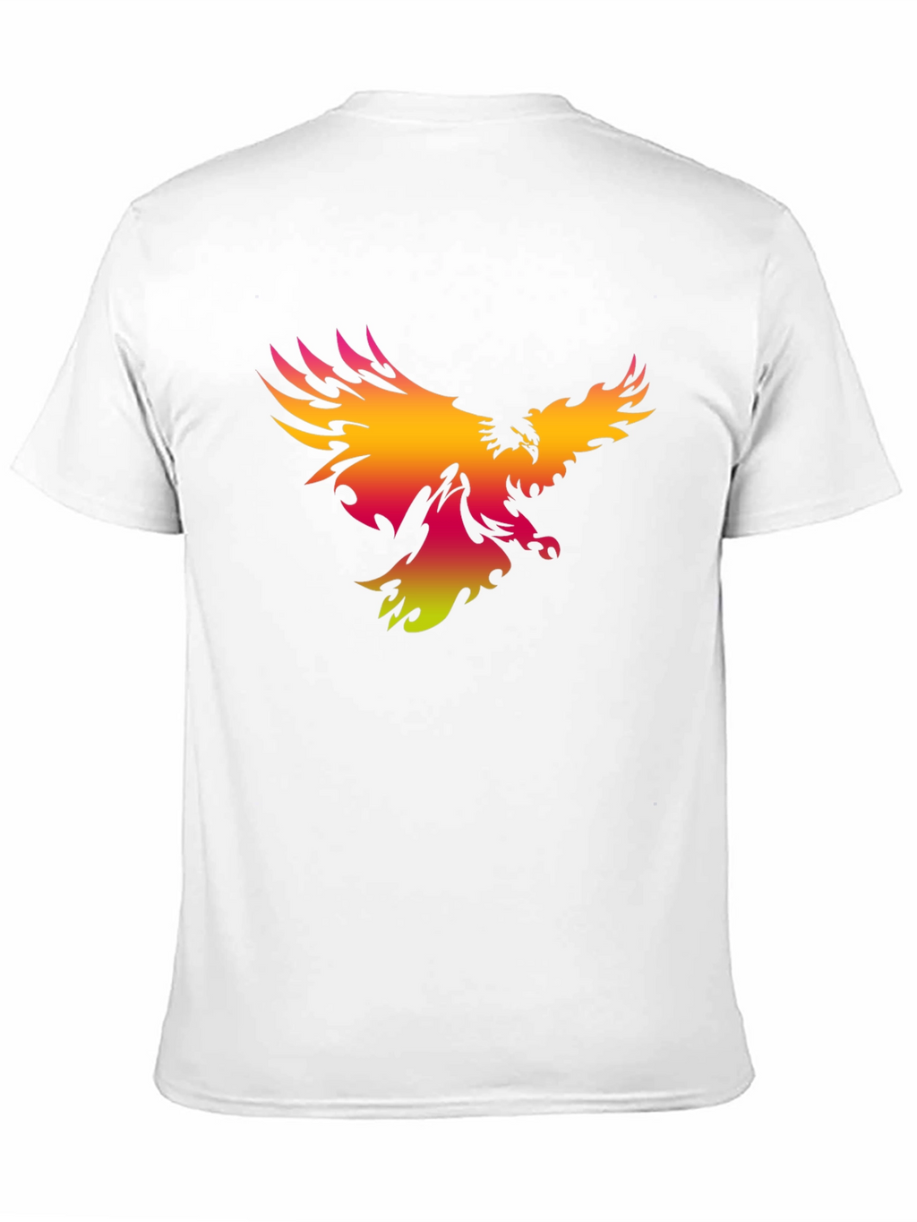 Mens Black T-Shirt with Gradient Phoenix Print