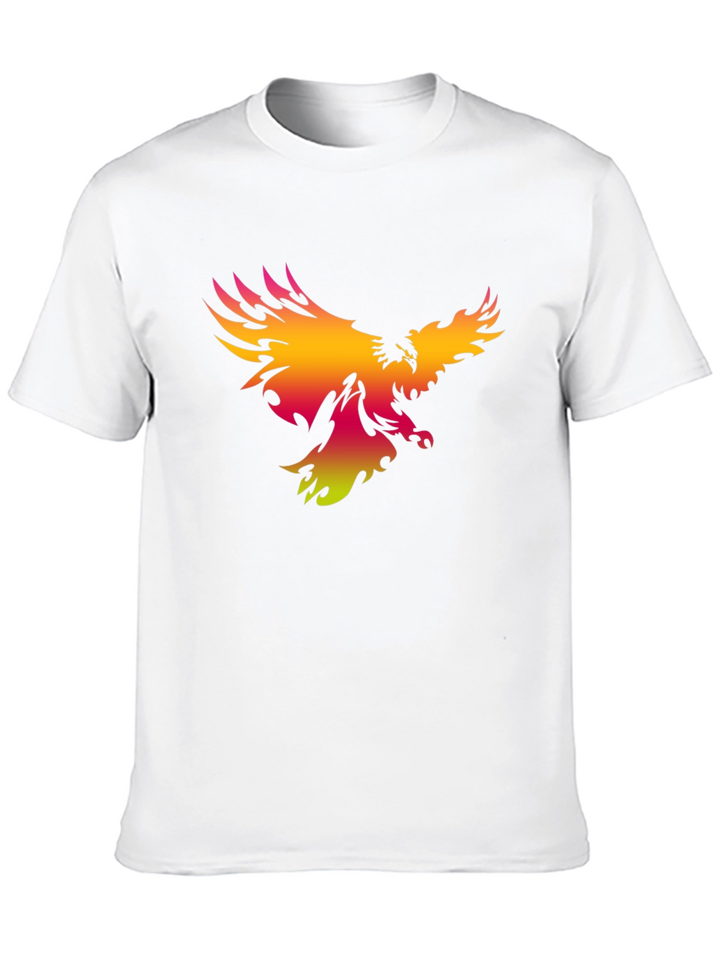 Mens Black T-Shirt with Gradient Phoenix Print