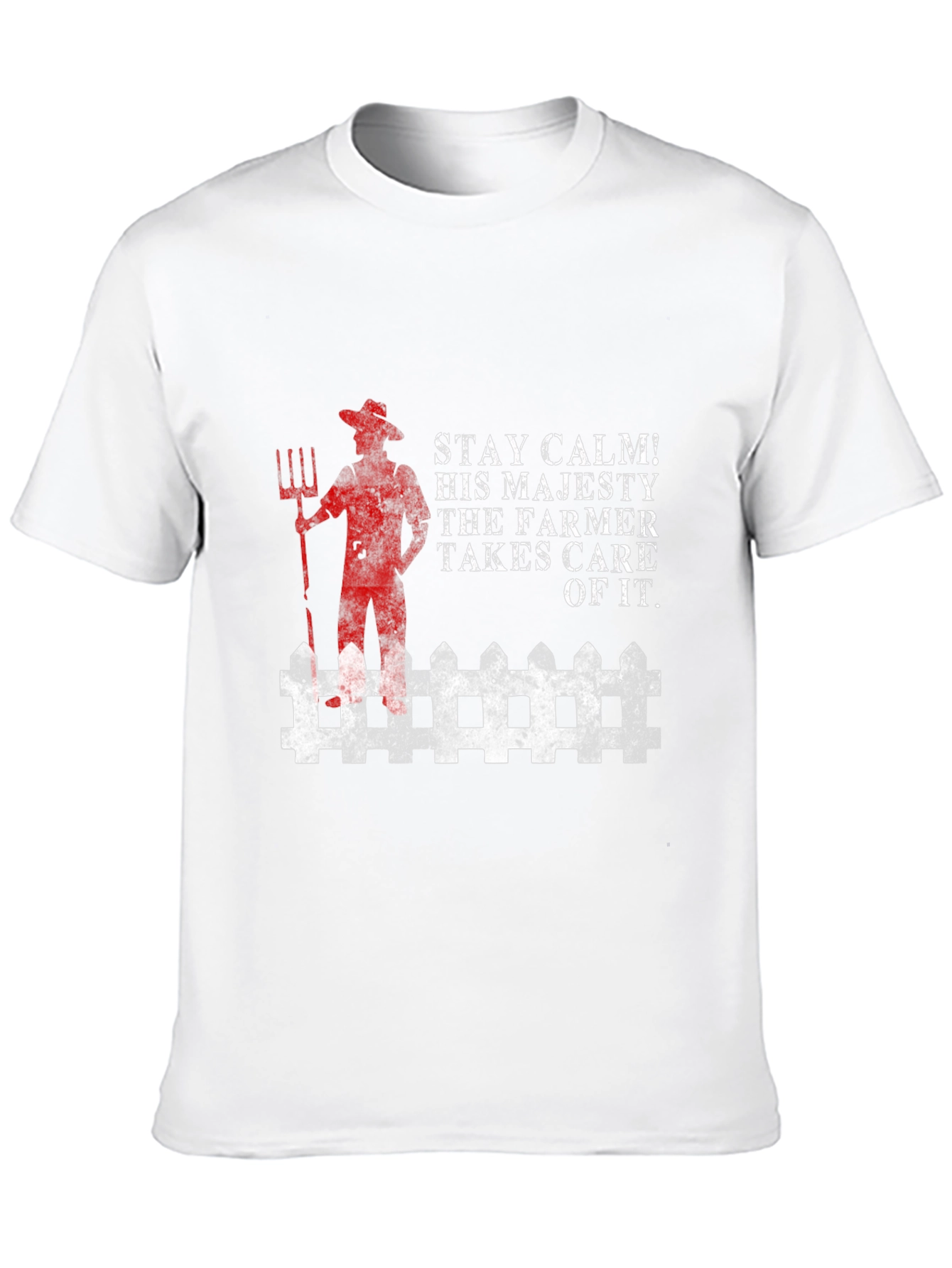Stay Calm Farmer T-Shirt - Black Cotton Blend