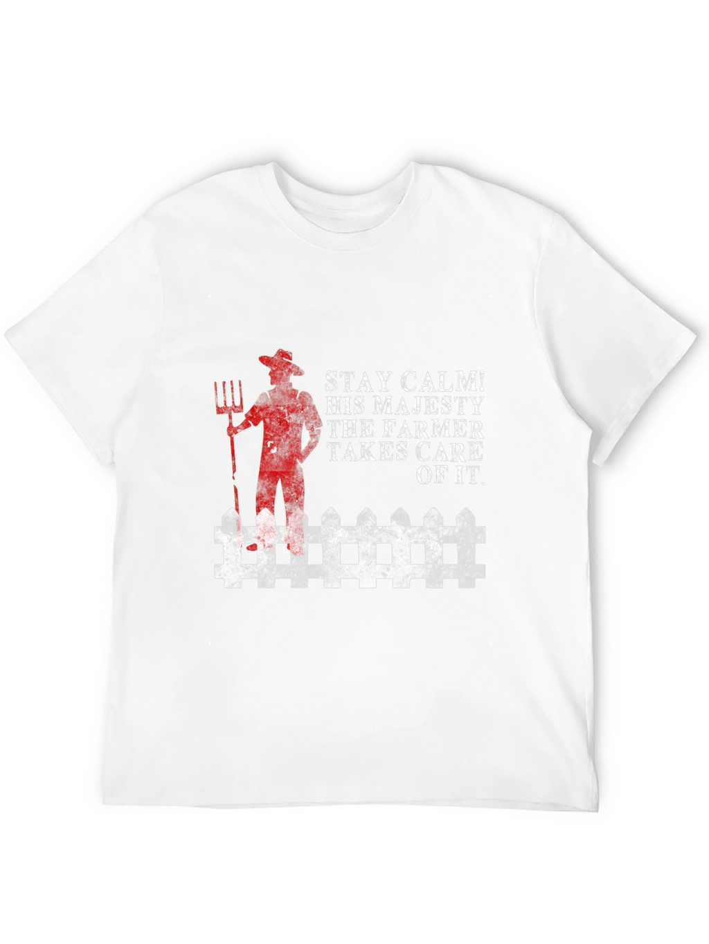Stay Calm Farmer T-Shirt - Black Cotton Blend