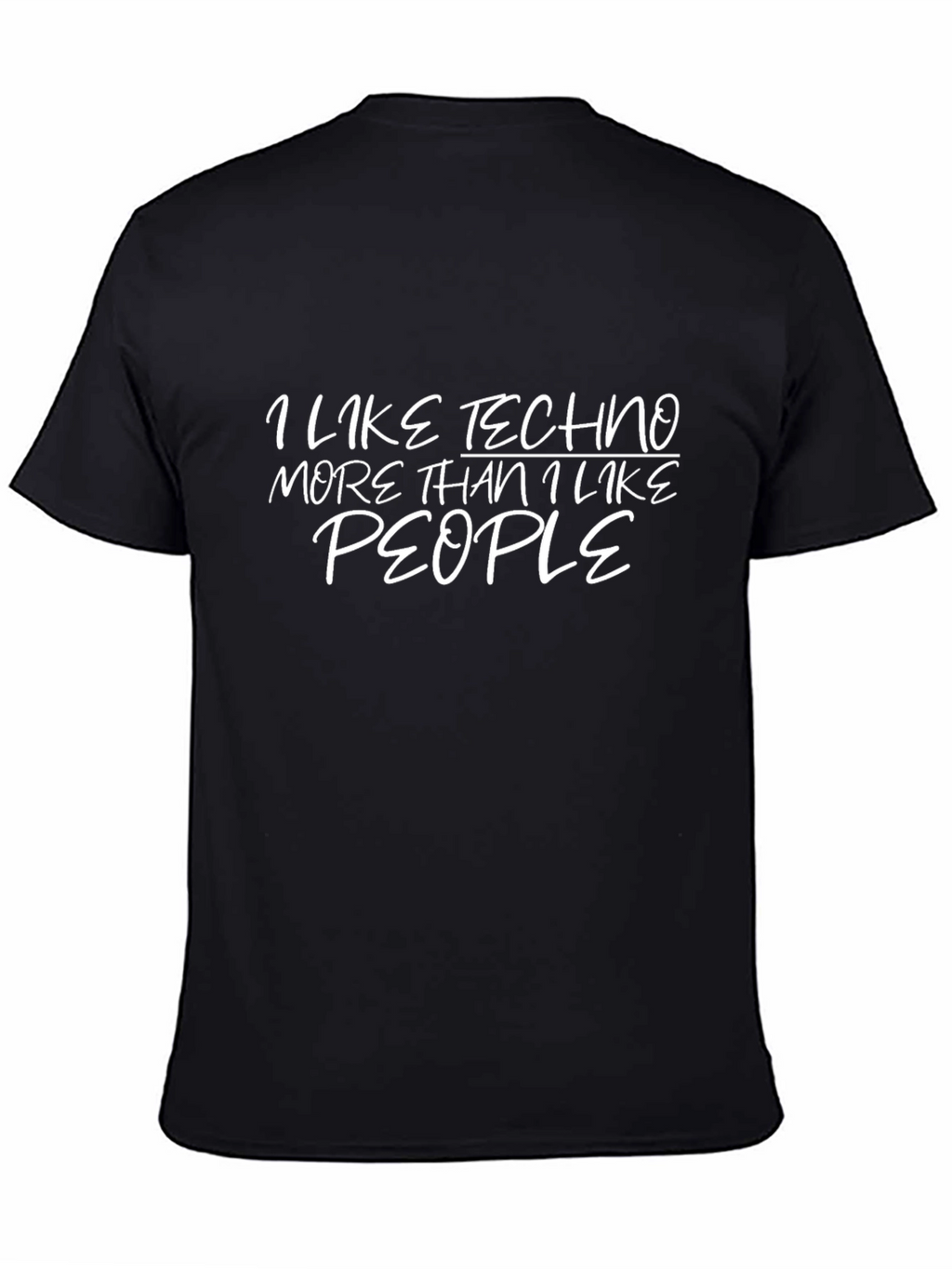 Techno Lover T-Shirt - Black Cotton Graphic Tee