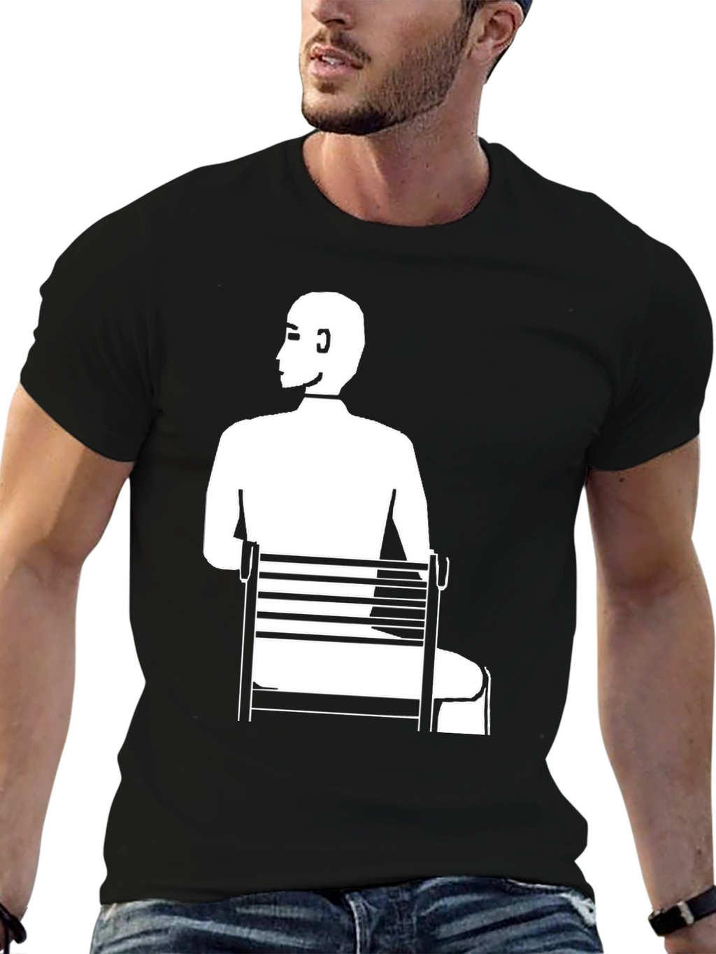 Man Sitting T-Shirt - Unique Graphic Tee