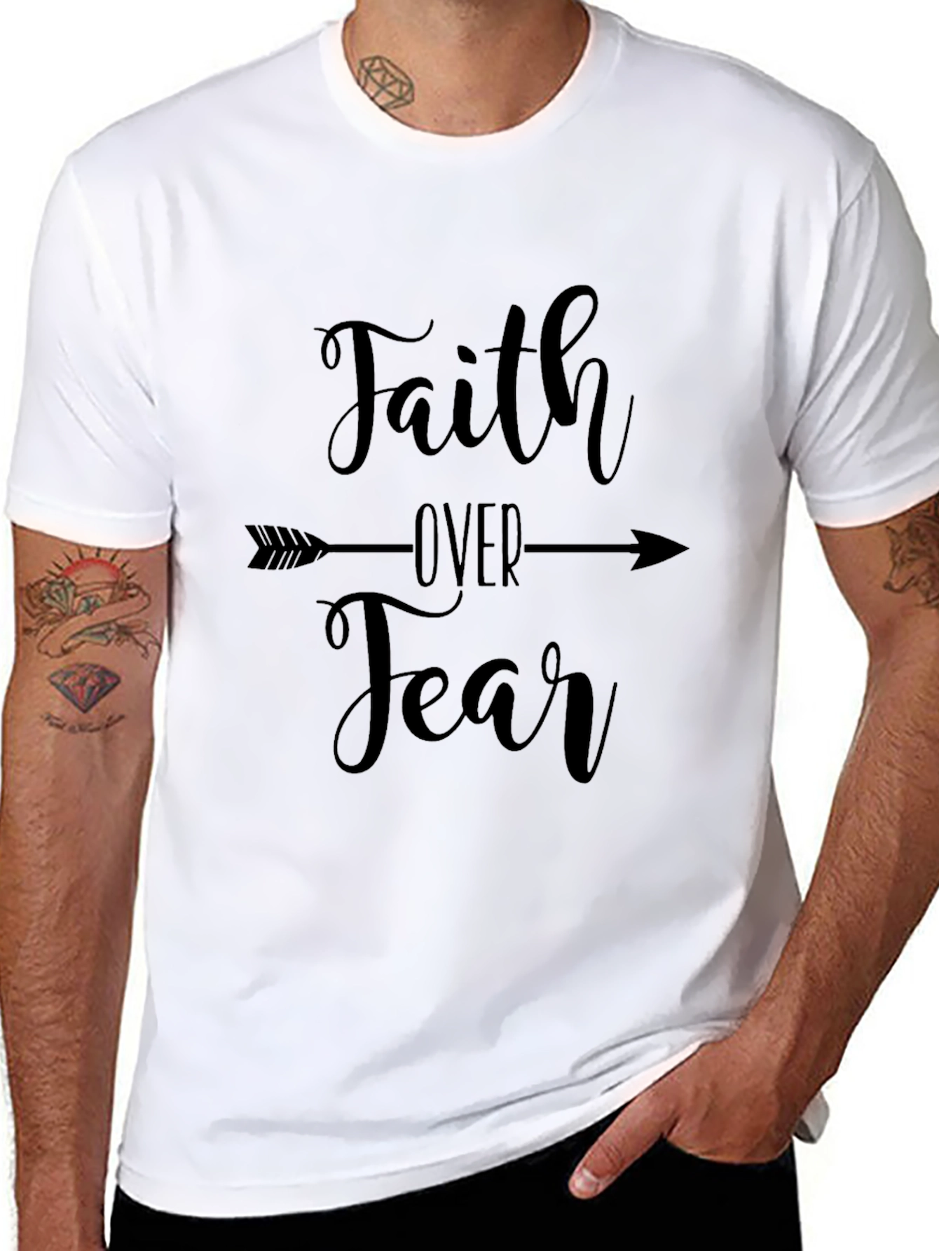 Faith Over Fear Graphic Tee - Black