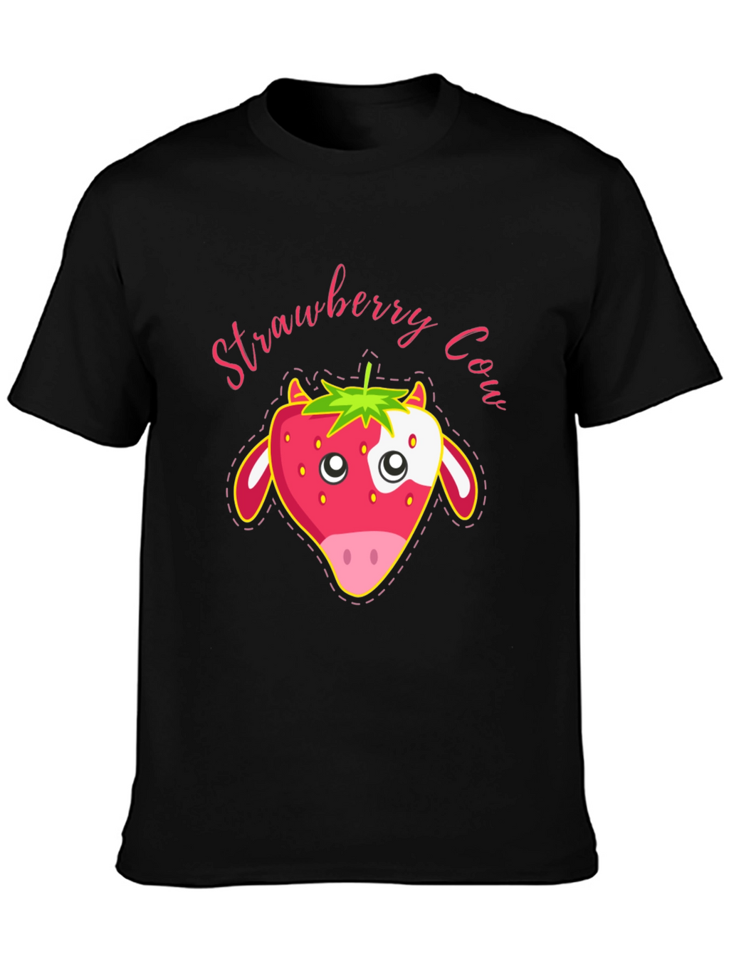 Strawberry Cow Graphic T-Shirt - Cute Animal Tee