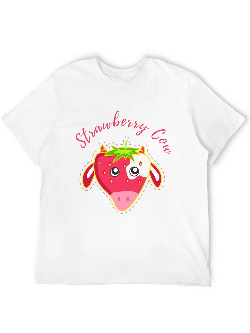 Strawberry Cow Graphic T-Shirt - Cute Animal Tee