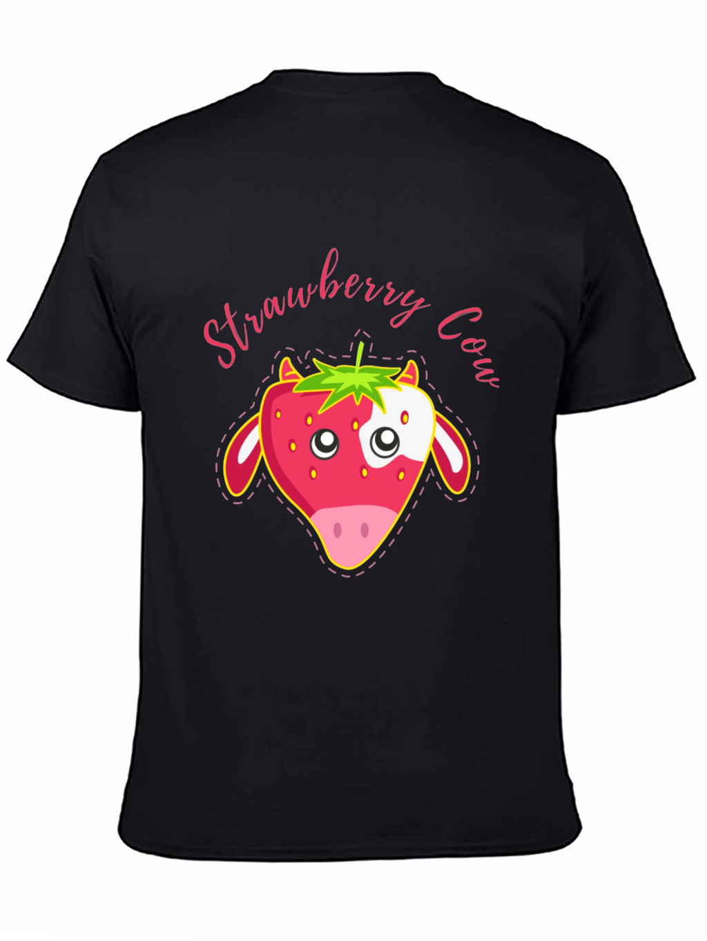 Strawberry Cow Graphic T-Shirt - Cute Animal Tee