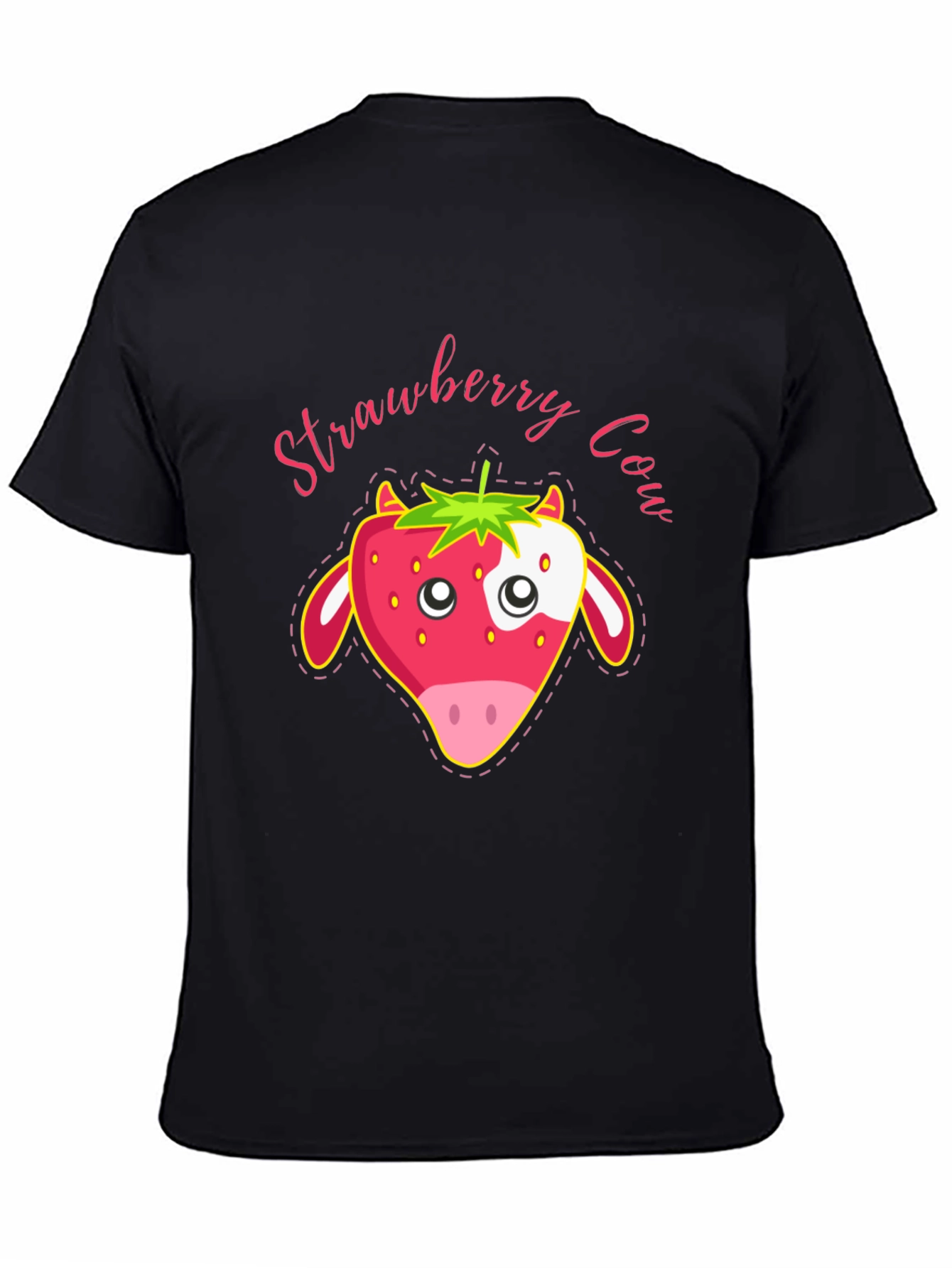 Strawberry Cow Graphic T-Shirt - Cute Animal Tee
