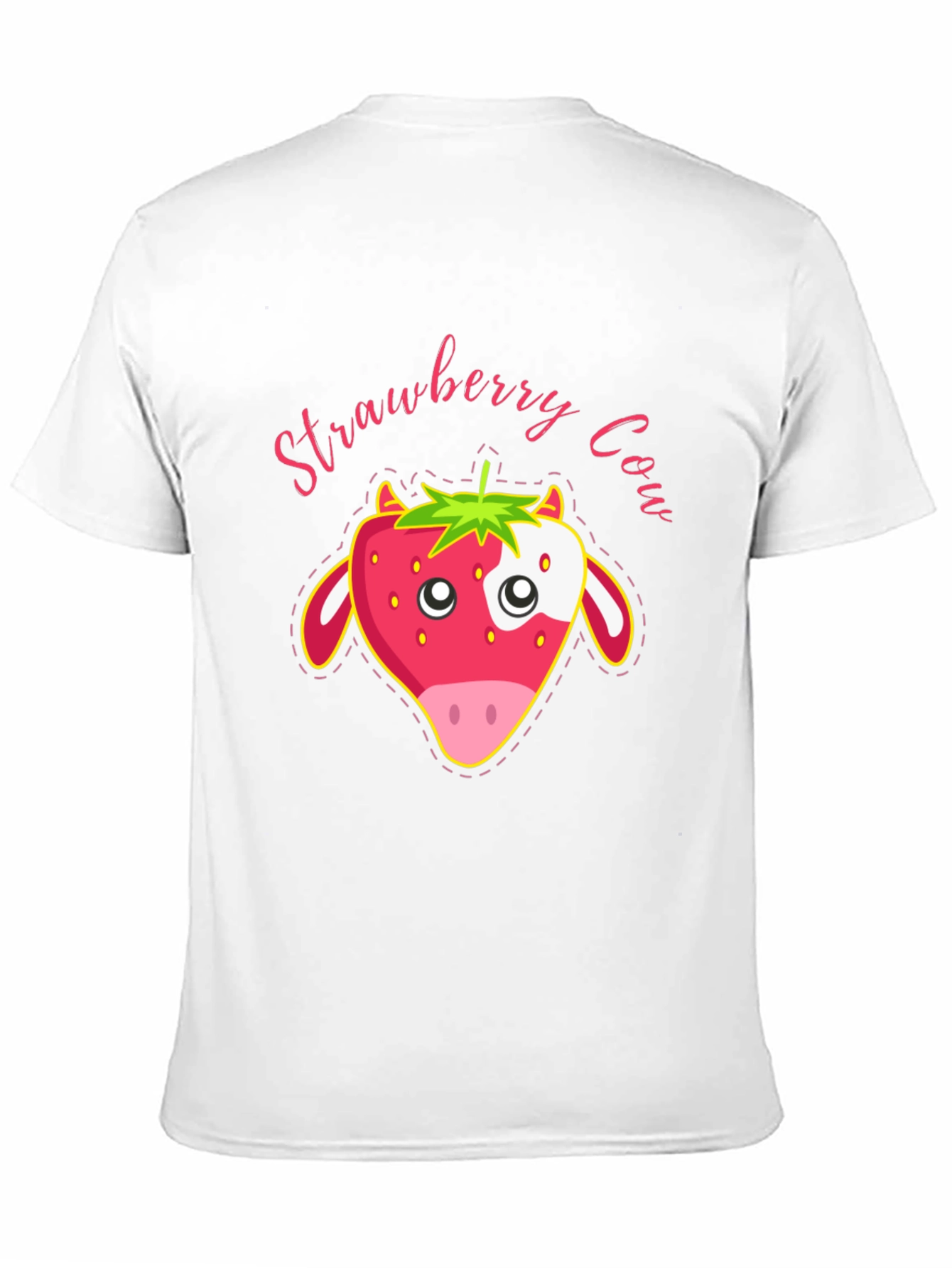 Strawberry Cow Graphic T-Shirt - Cute Animal Tee