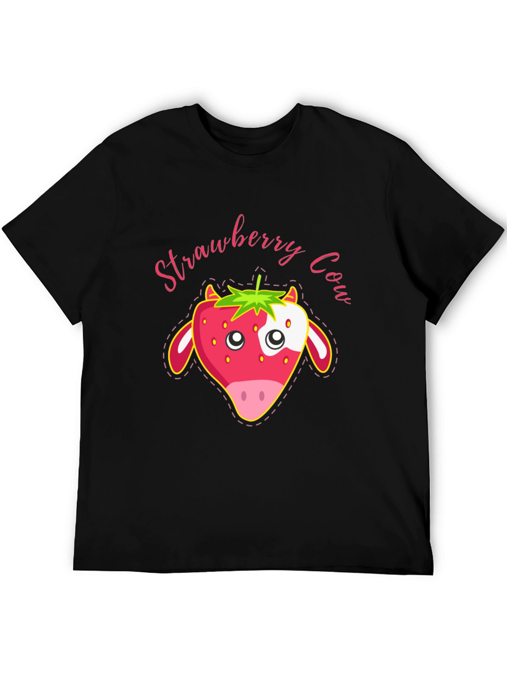 Strawberry Cow Graphic T-Shirt - Cute Animal Tee