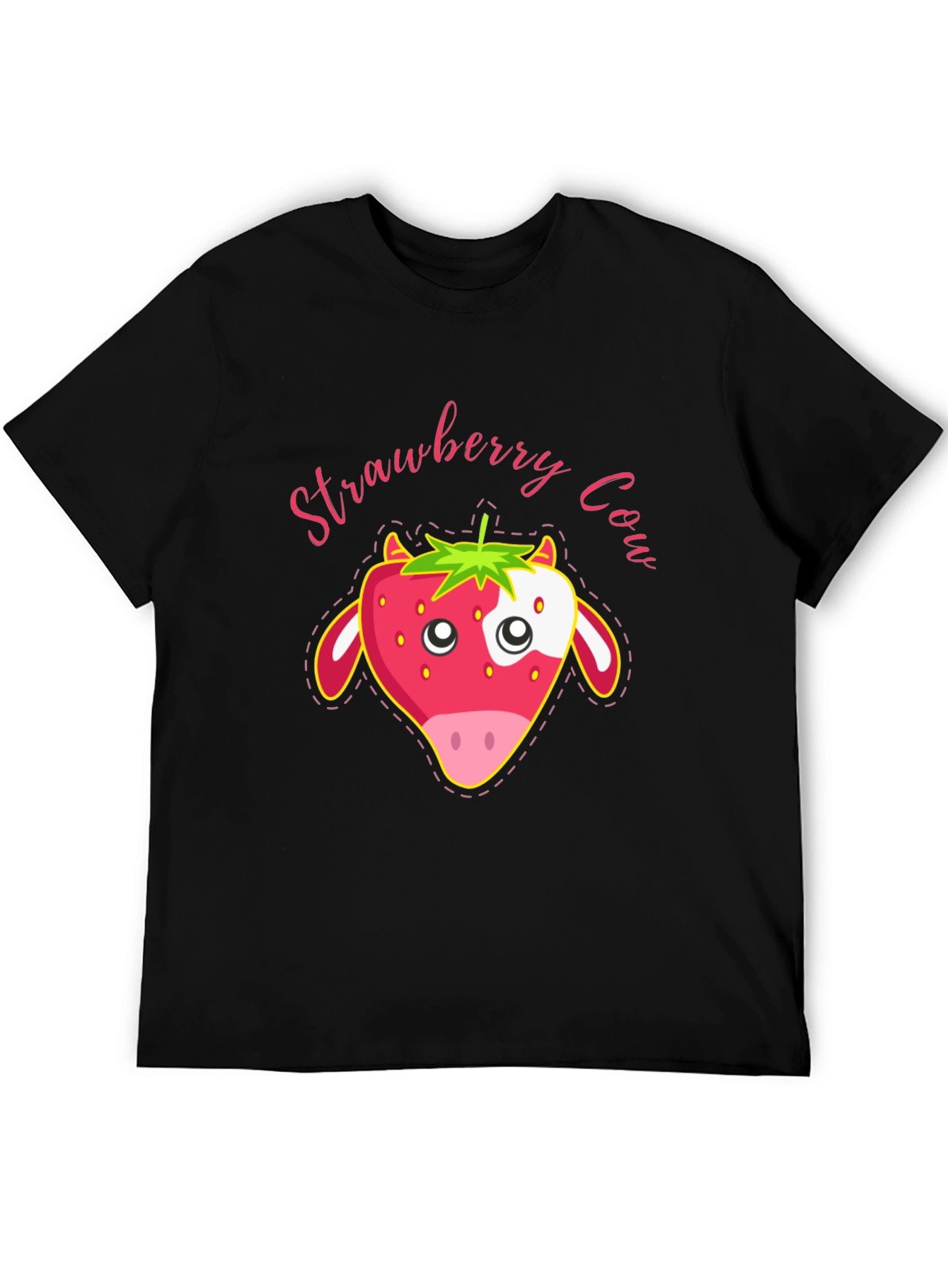 Strawberry Cow Graphic T-Shirt - Cute Animal Tee