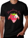 Strawberry Cow Graphic T-Shirt - Cute Animal Tee