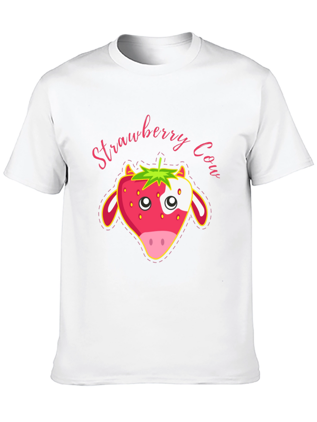 Strawberry Cow Graphic T-Shirt - Cute Animal Tee