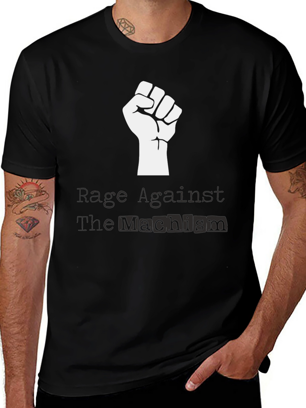 Rage Against Machism Black Graphic Tee