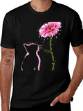 Pink Cat Breast Cancer Awareness T-Shirt