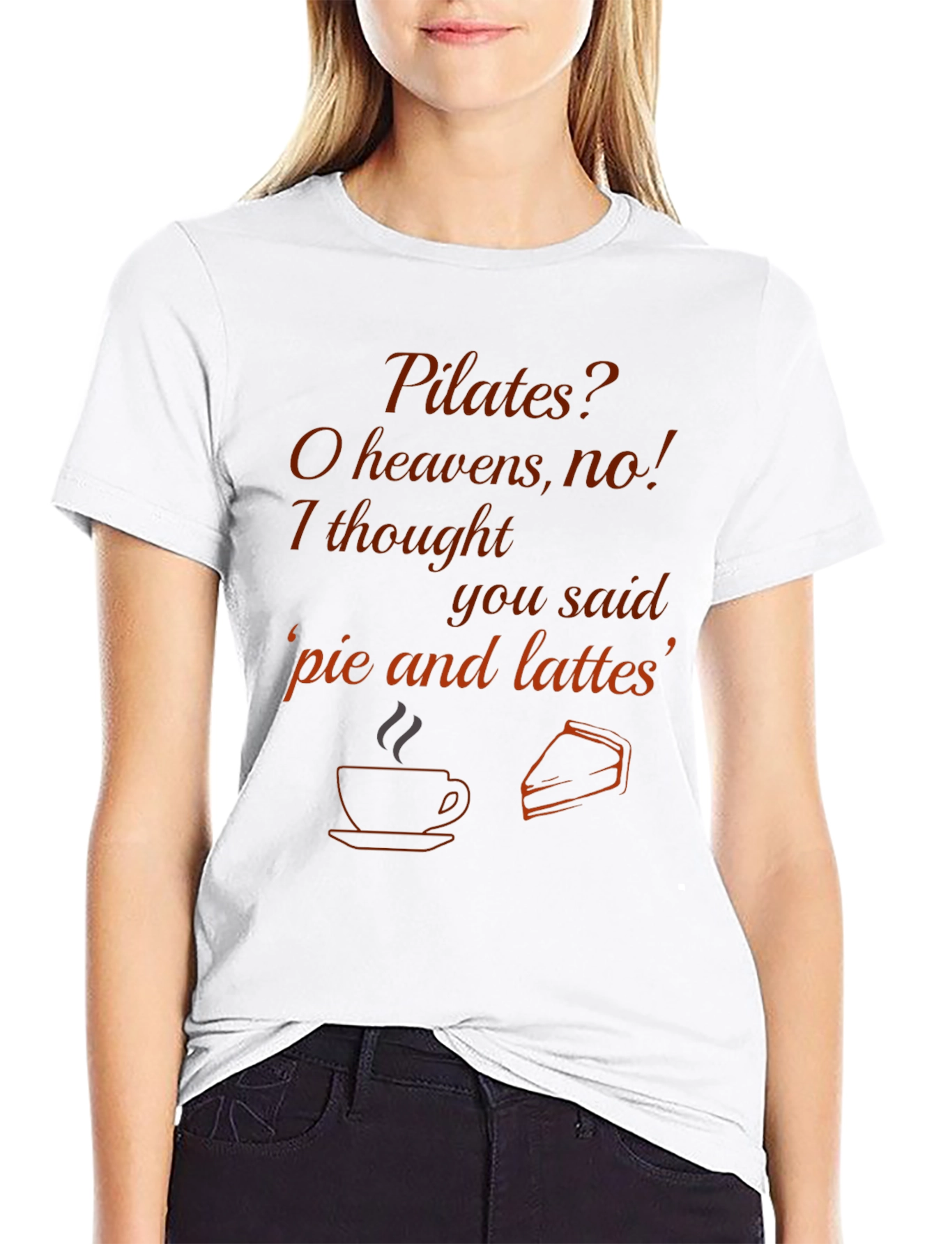Pilates? Pie and Lattes T-Shirt - Funny Exercise Tee