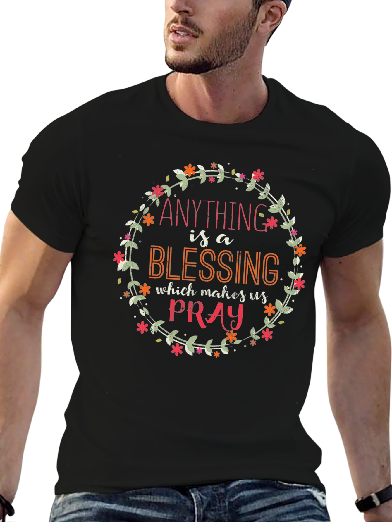 Floral Blessing T-Shirt - Inspirational Graphic Tee