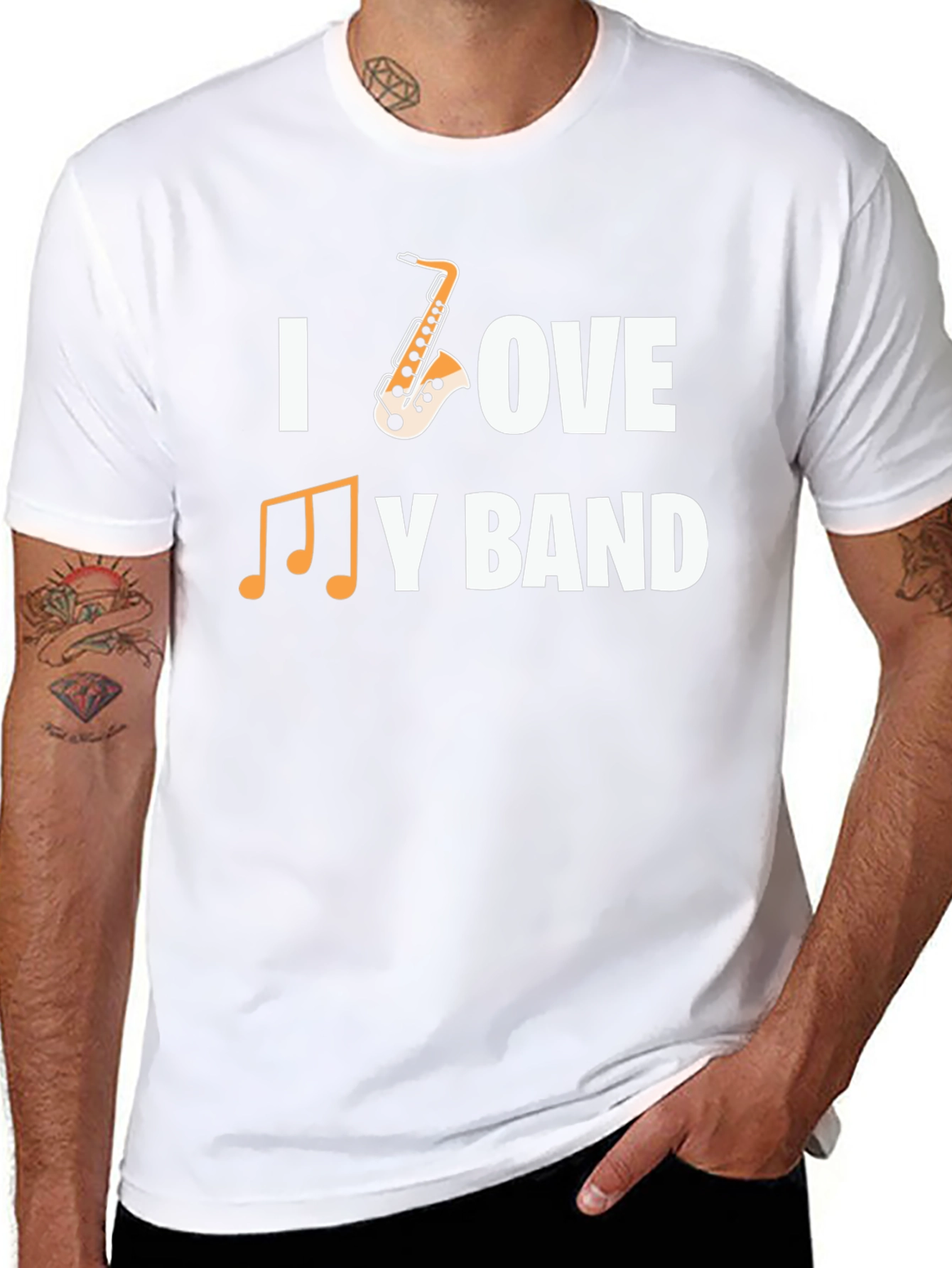 I Love My Band Saxophone Music T-Shirt