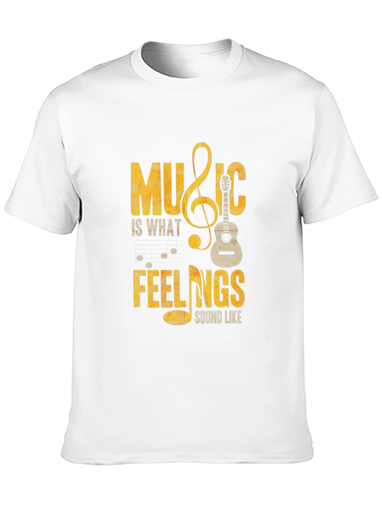 Music is What Feelings Sound Like Black T-Shirt