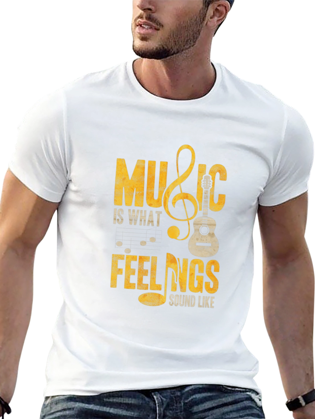 Music is What Feelings Sound Like Black T-Shirt