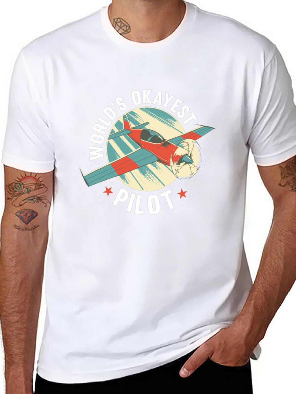 Worlds Okayest Pilot Graphic T-Shirt