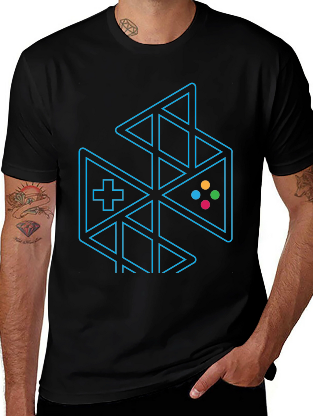 Gaming Controller Graphic Tee - Black
