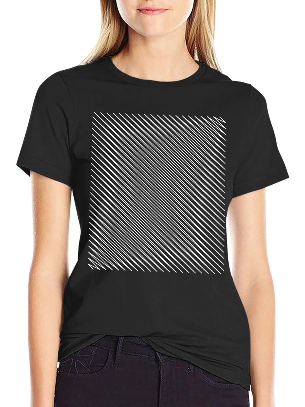 Optical Illusion Black Graphic Tee Shirt