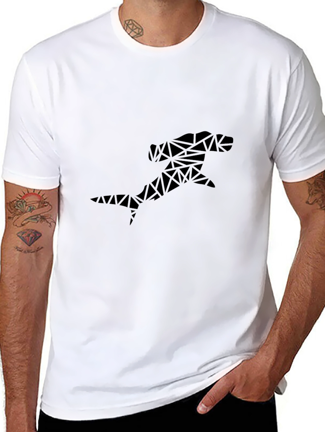 Geometric Hammerhead Shark Graphic Tee