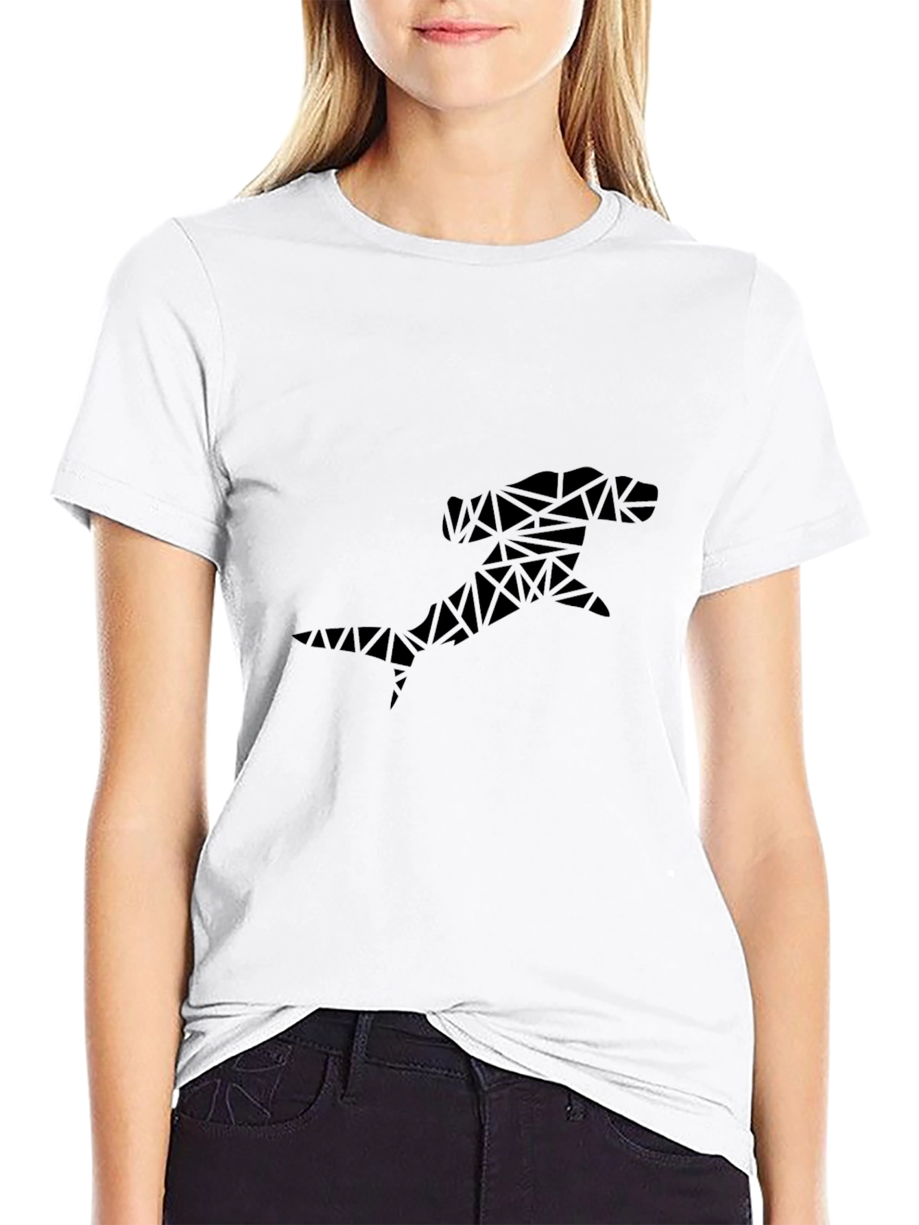 Geometric Hammerhead Shark Graphic Tee