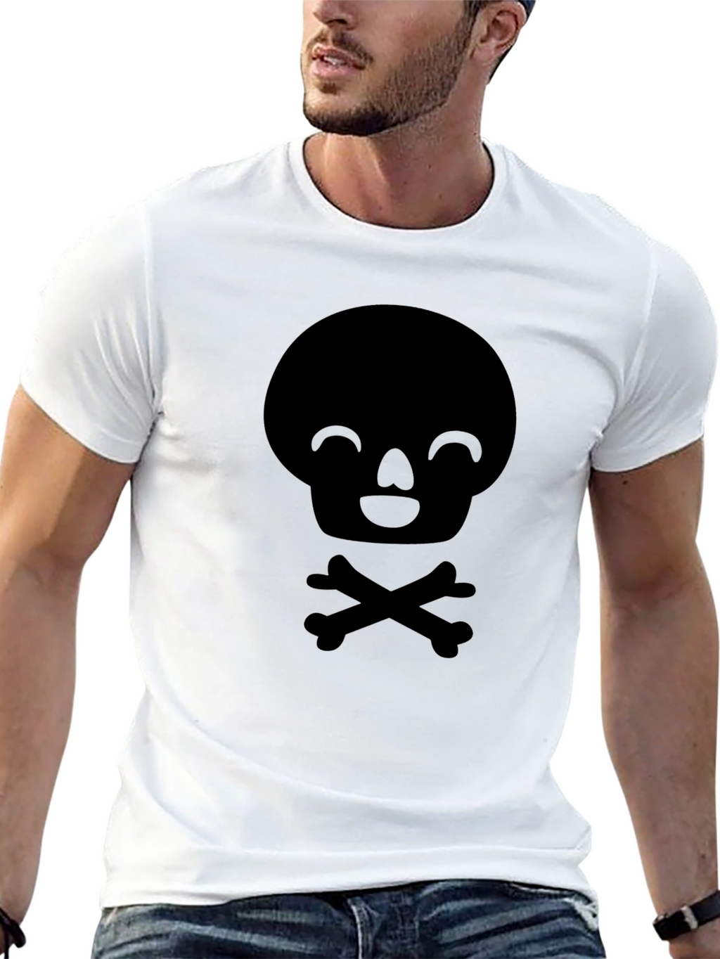 Skull & Crossbones Graphic Tee - Mens Black T-Shirt