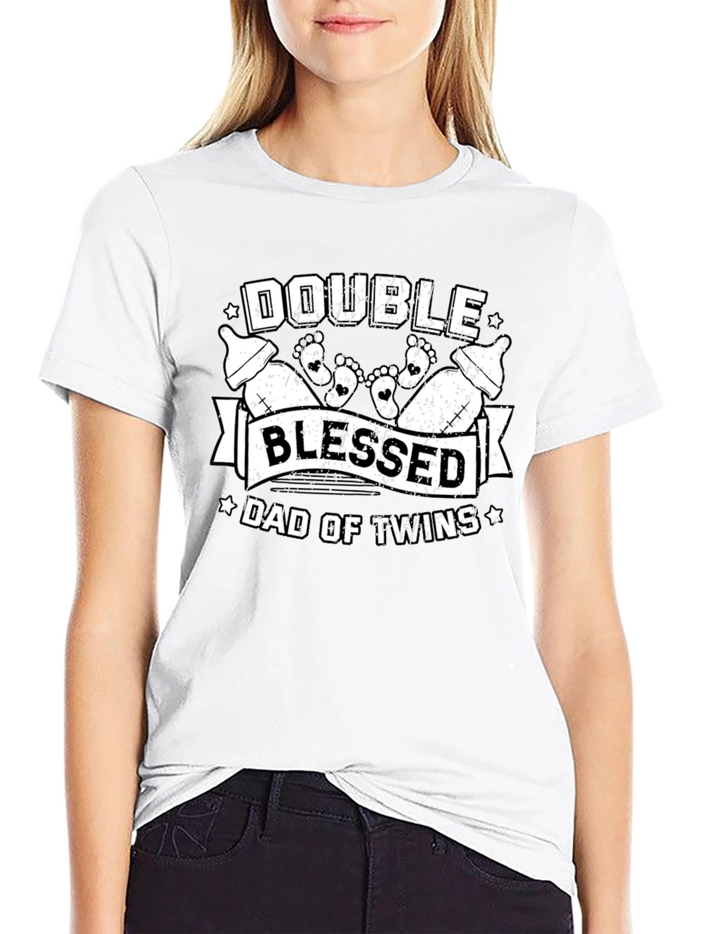 Double Blessed Dad of Twins T-Shirt