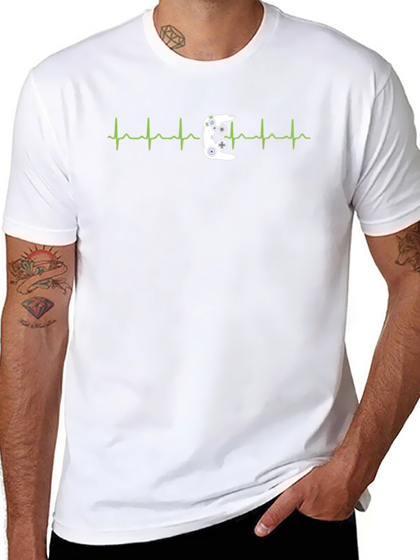 Gamer Heartbeat T-Shirt - Console Controller Design