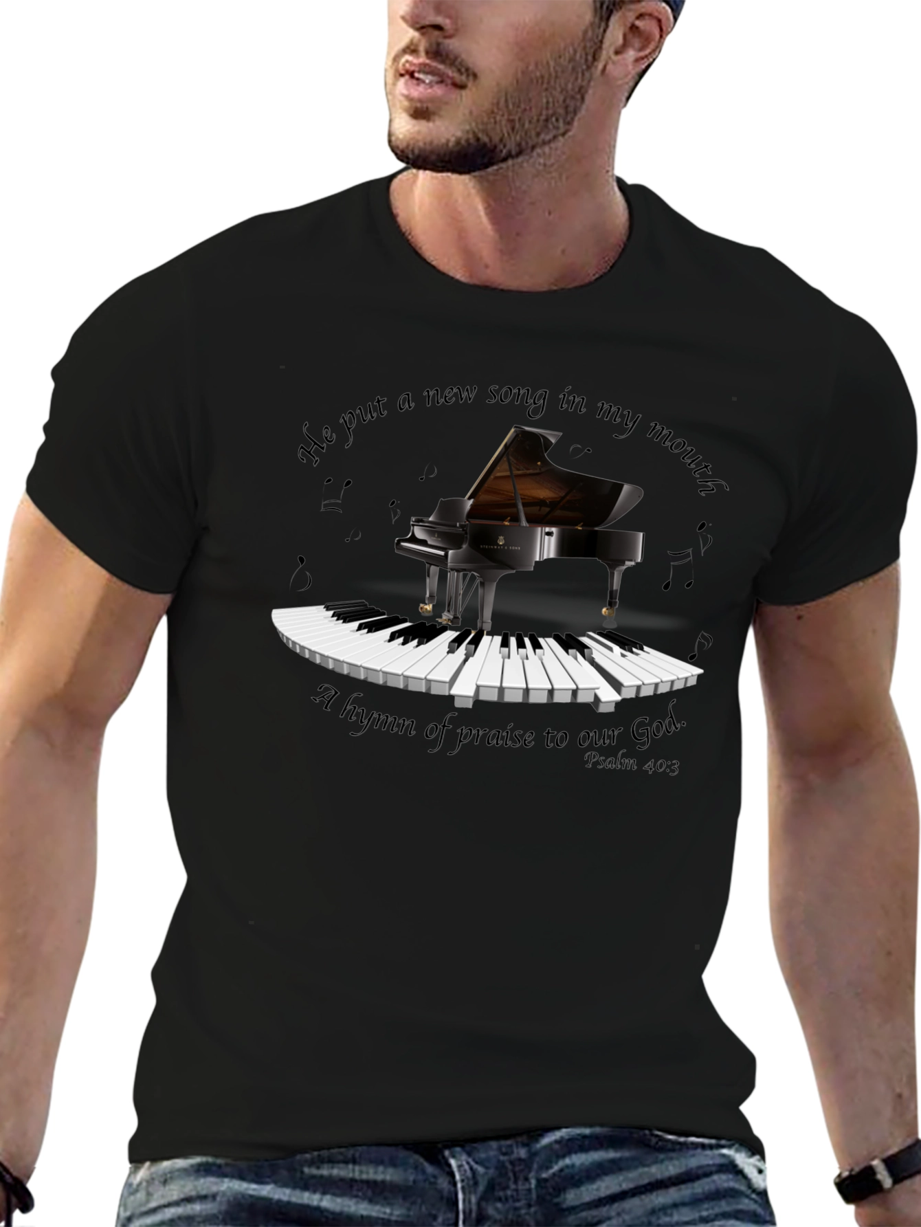 Piano & Music T-Shirt - He put a new song