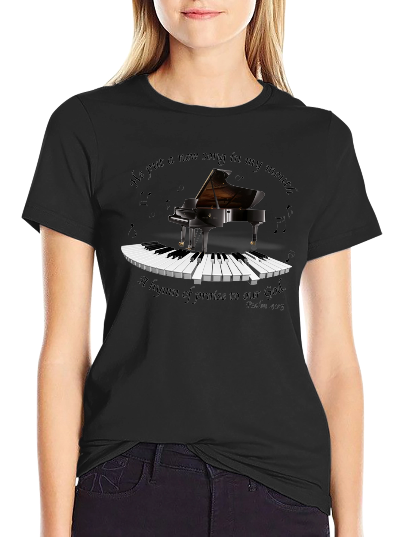 Piano & Music T-Shirt - He put a new song