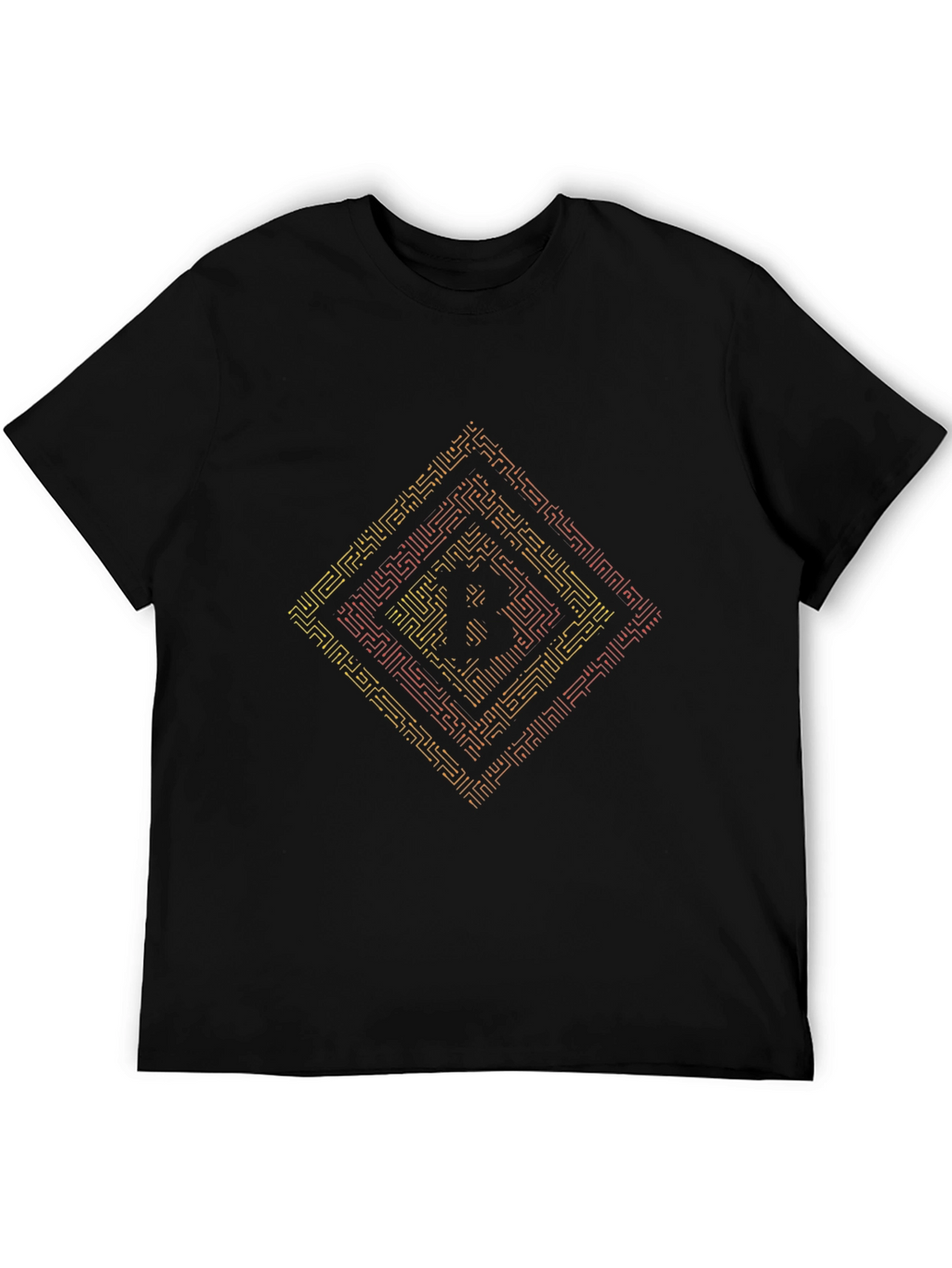 Bitcoin Maze Graphic T-Shirt - Black Crypto Tee