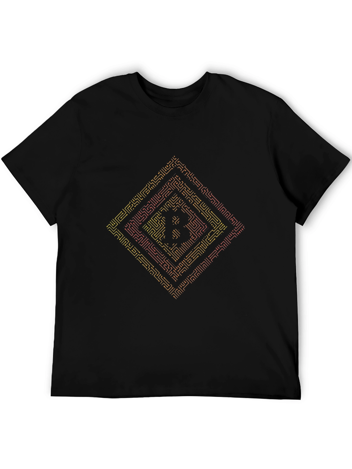 Bitcoin Maze Graphic T-Shirt - Black Crypto Tee