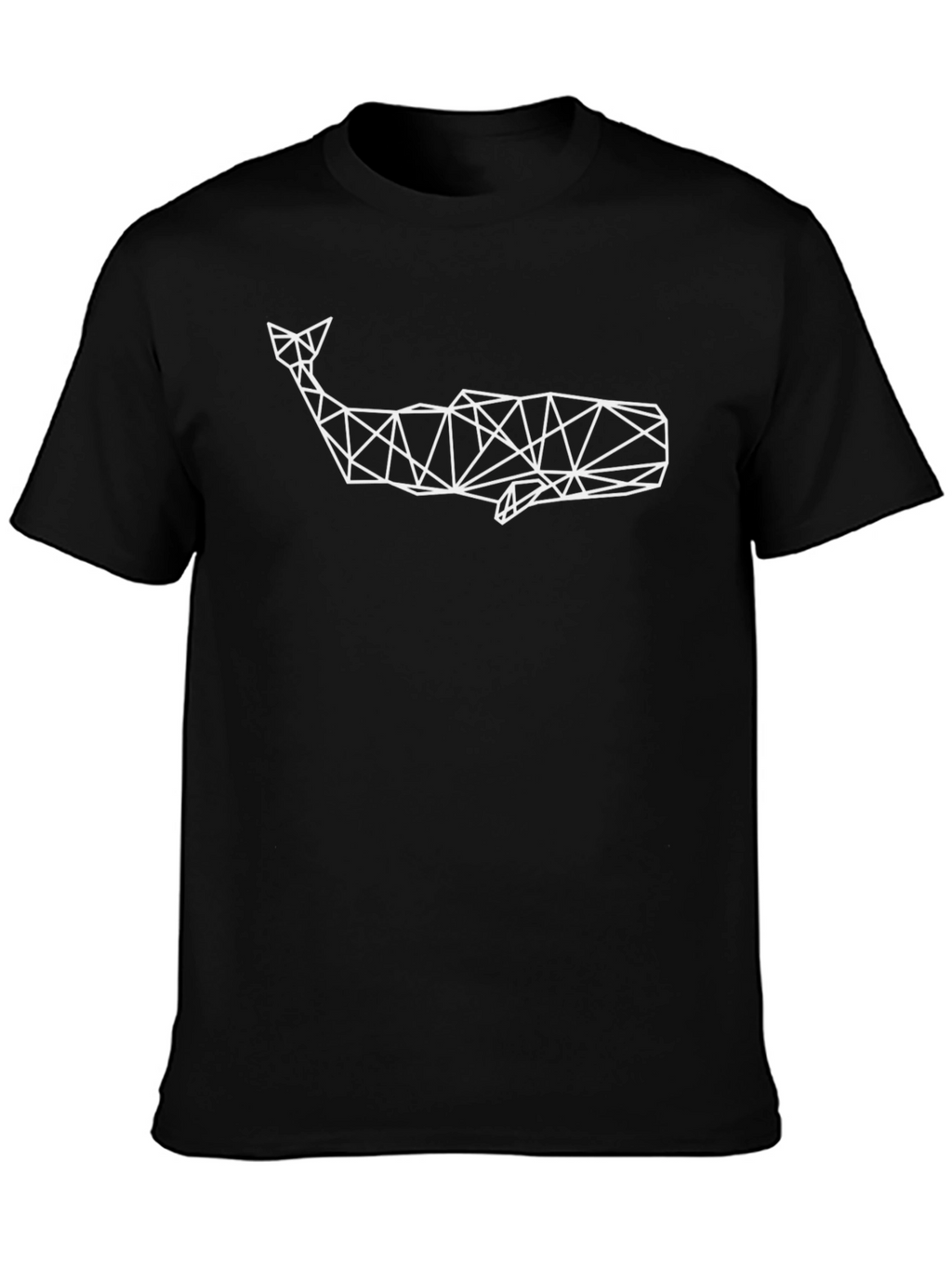 Geometric Whale Graphic Tee - Modern Black T-Shirt