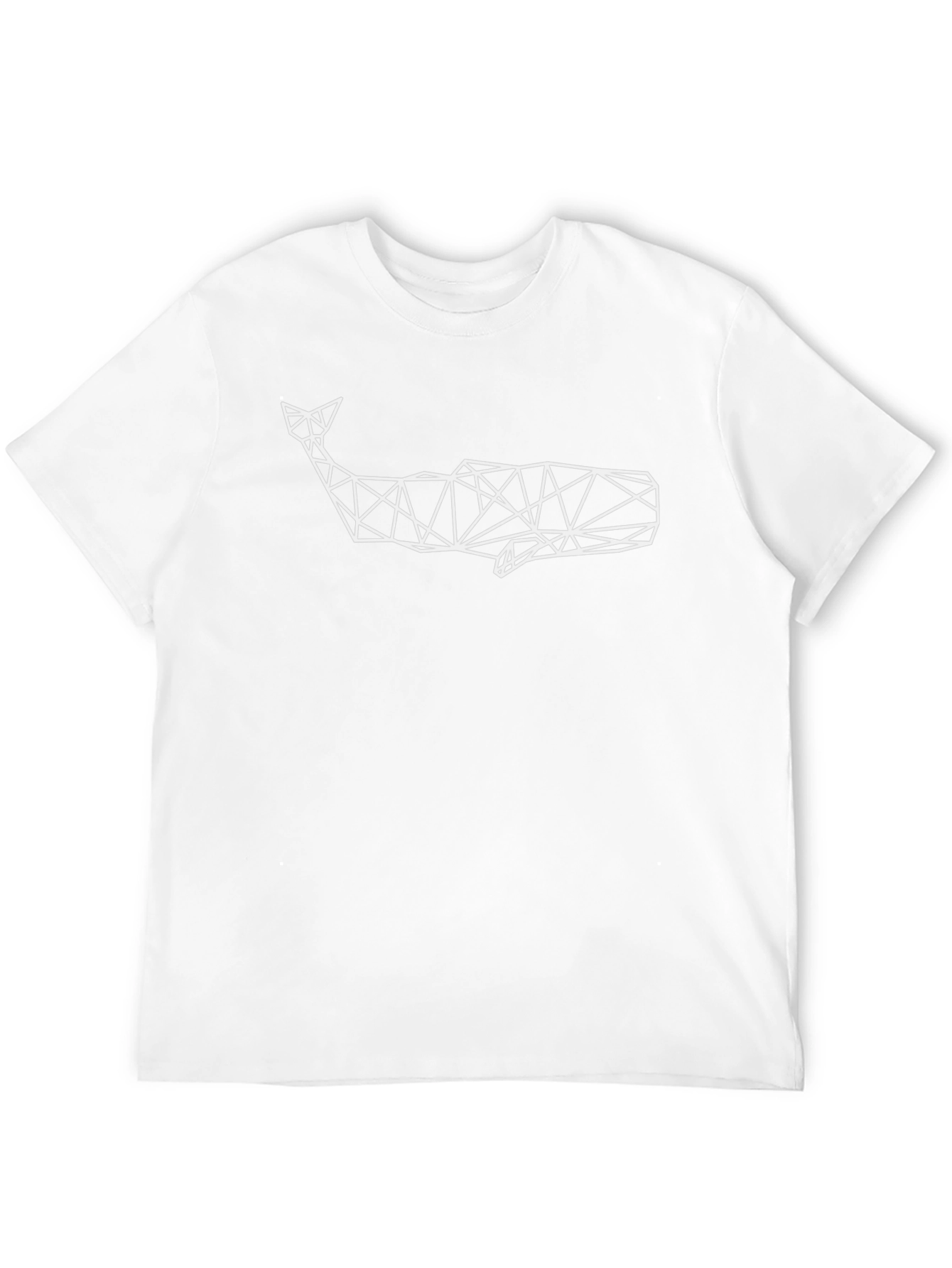 Geometric Whale Graphic Tee - Modern Black T-Shirt