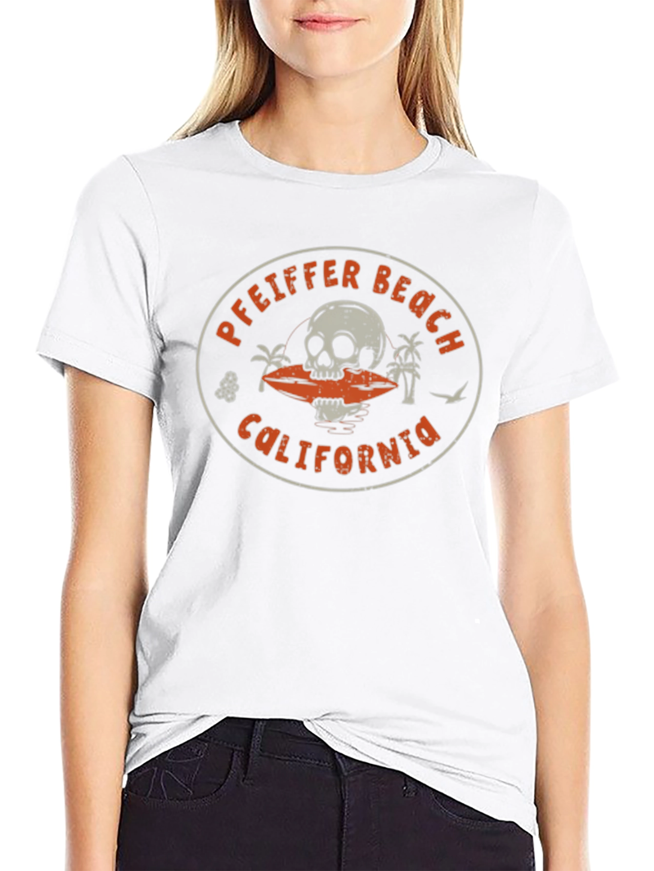 Pfeiffer Beach California Skull Graphic T-Shirt