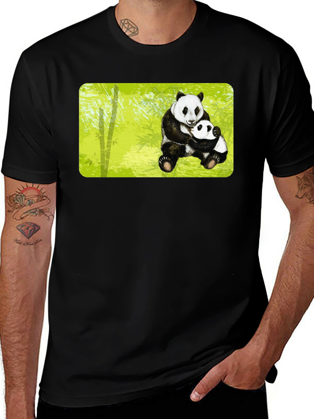 Panda Hug T-Shirt - Cute Animal Graphic Tee