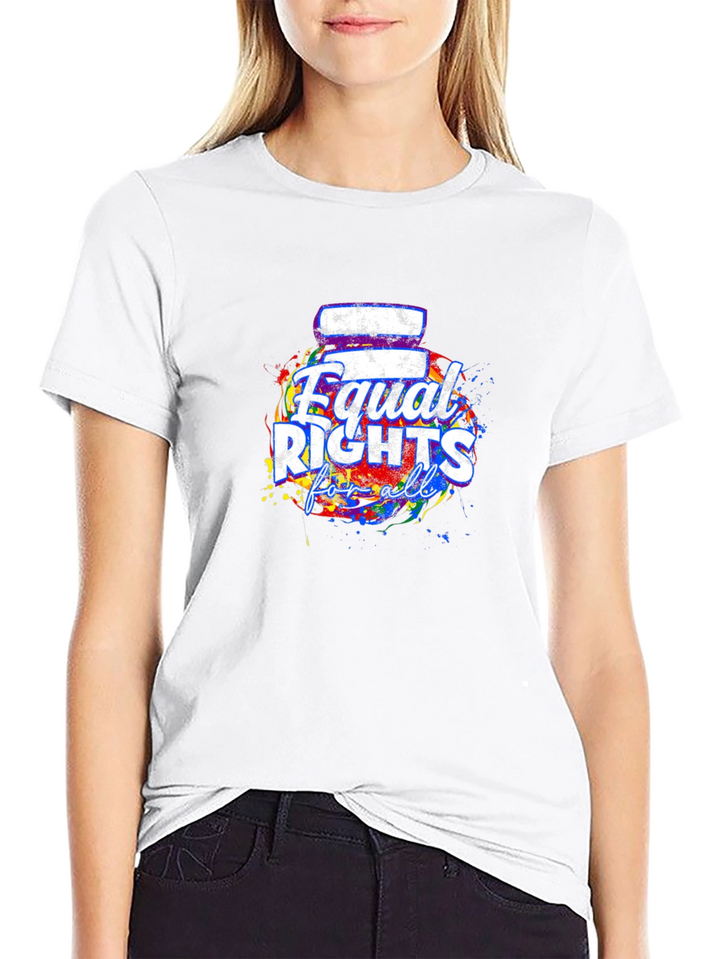 Equal Rights For All T-Shirt Black Crew Neck