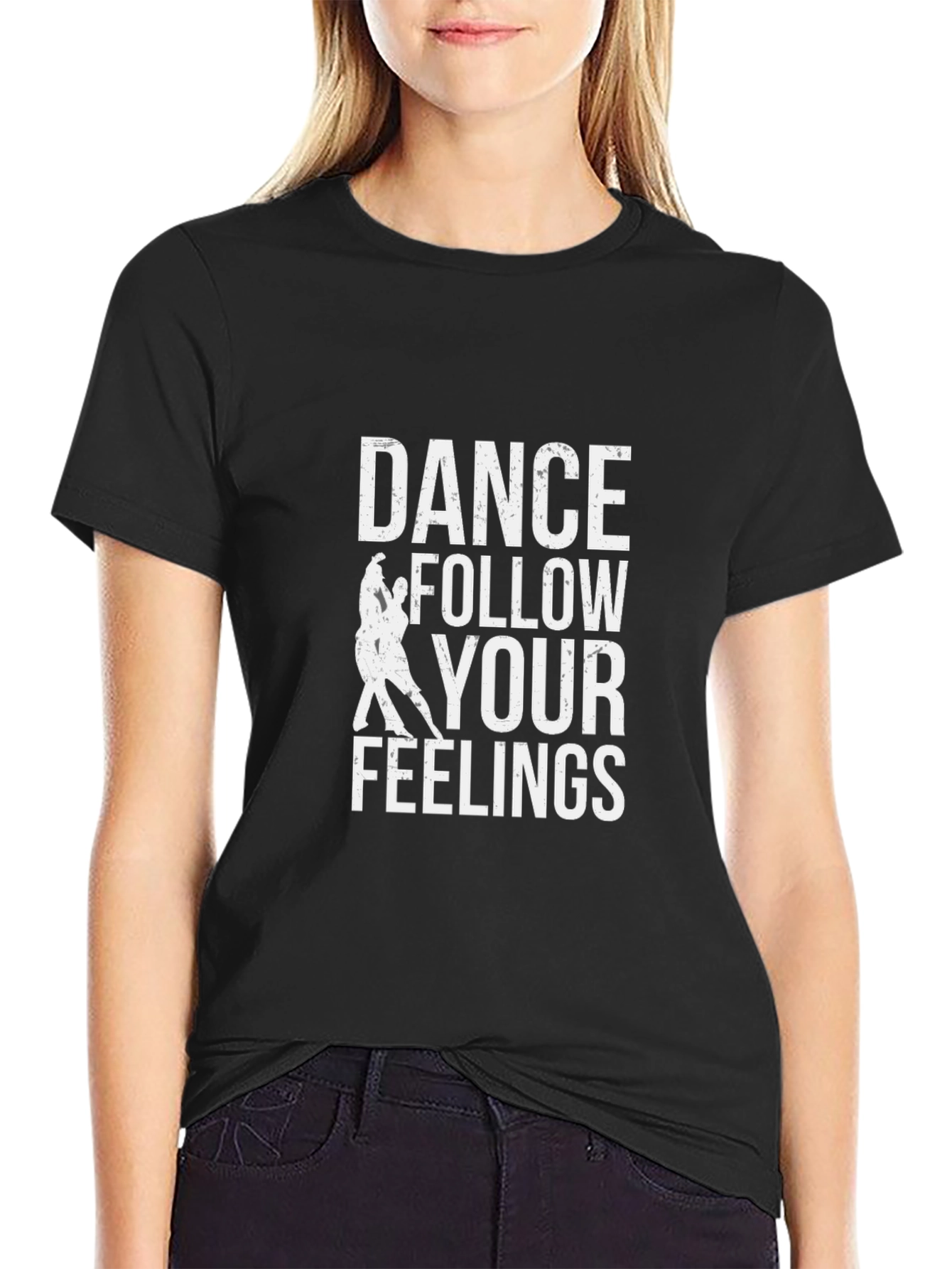 Dance Follow Your Feelings Graphic Tee - Black