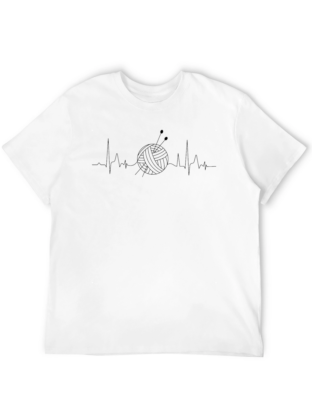 Knitting Heartbeat T-Shirt - Soft Cotton Knit Lover Tee