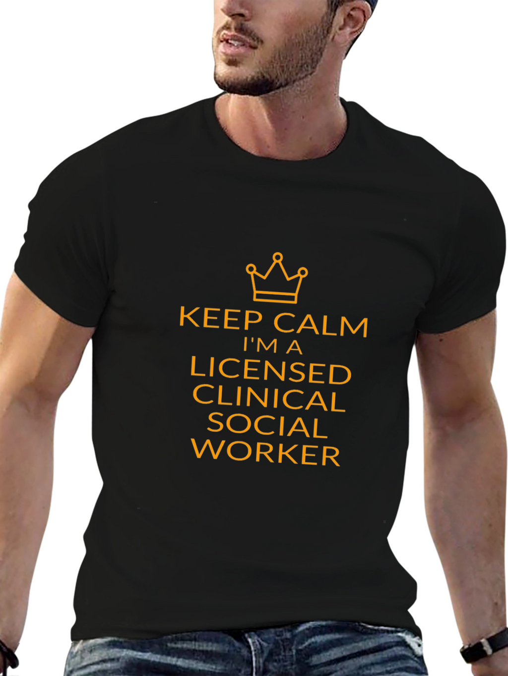 Keep Calm Licensed Social Worker Black T-Shirt