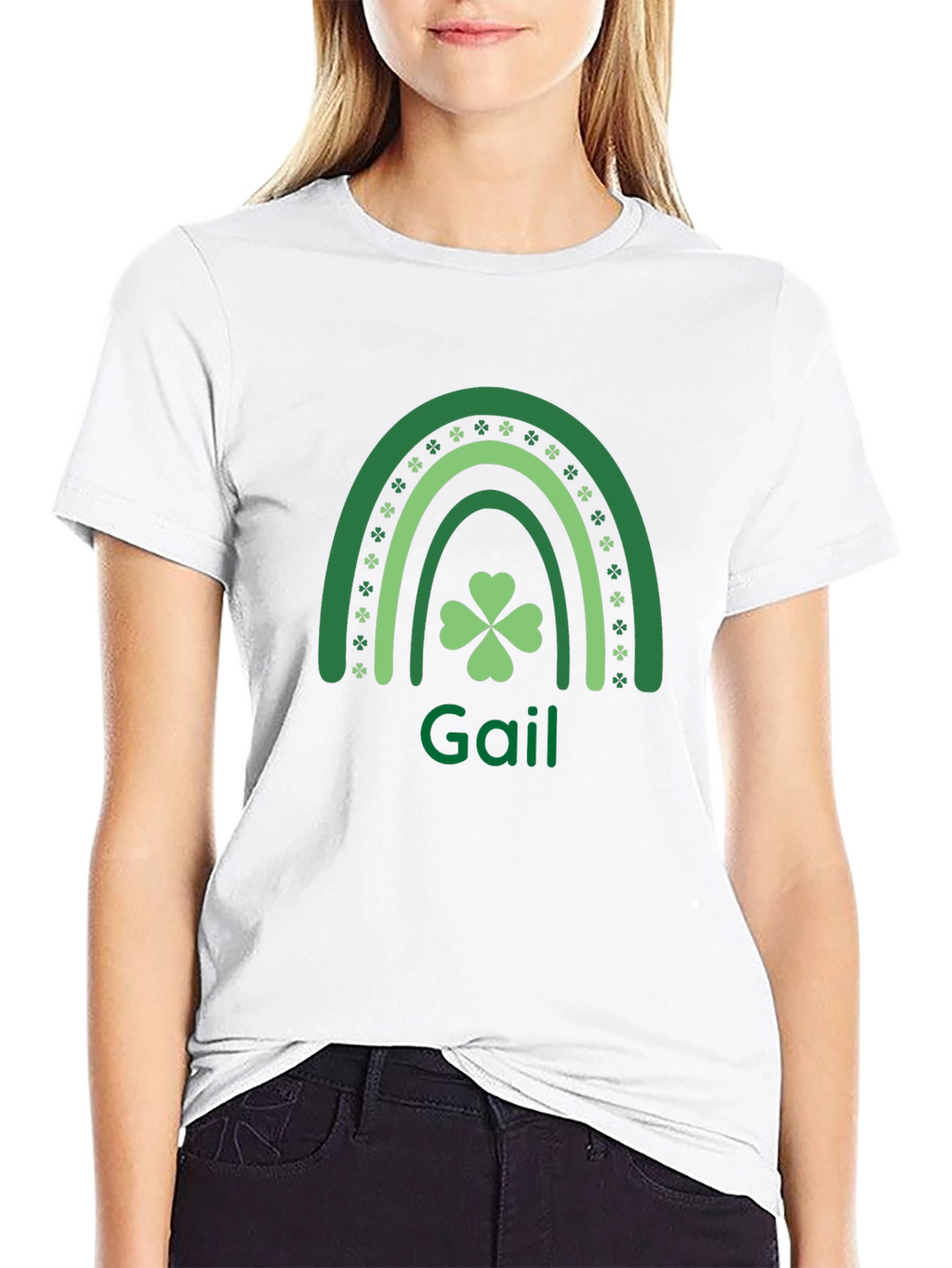 Gail St. Patricks Day Rainbow Clover Tee