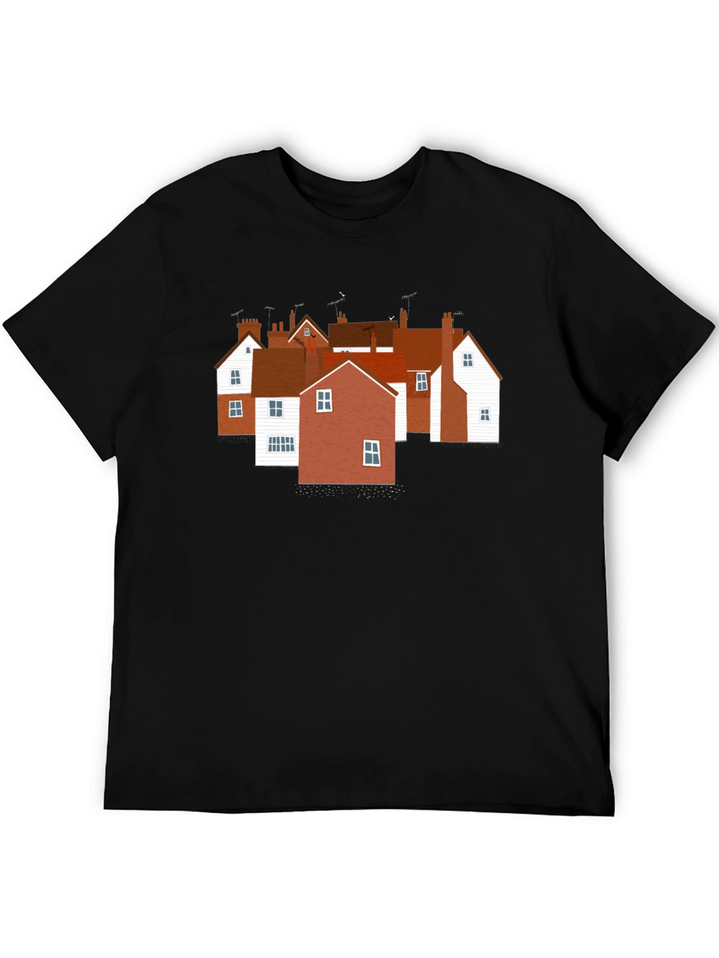 Quaint Village T-Shirt - Unique House Print