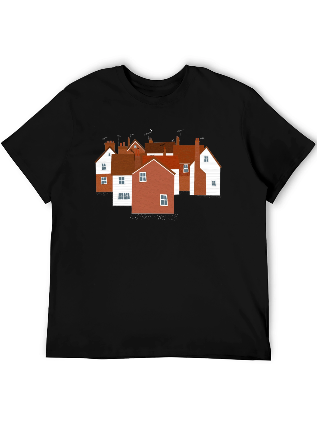 Quaint Village T-Shirt - Unique House Print