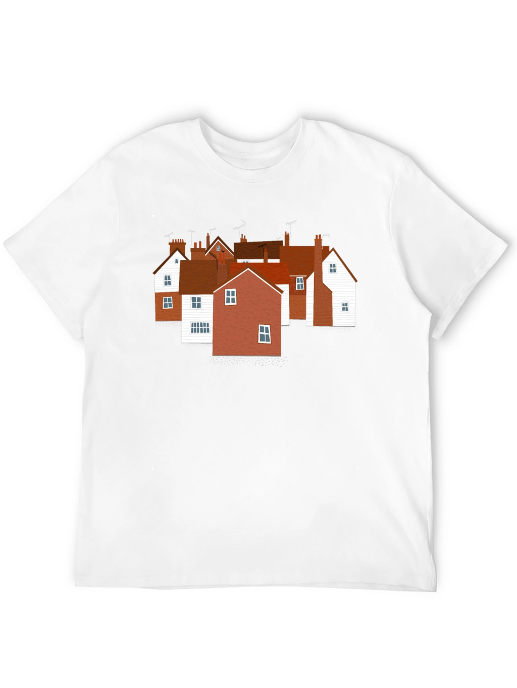 Quaint Village T-Shirt - Unique House Print