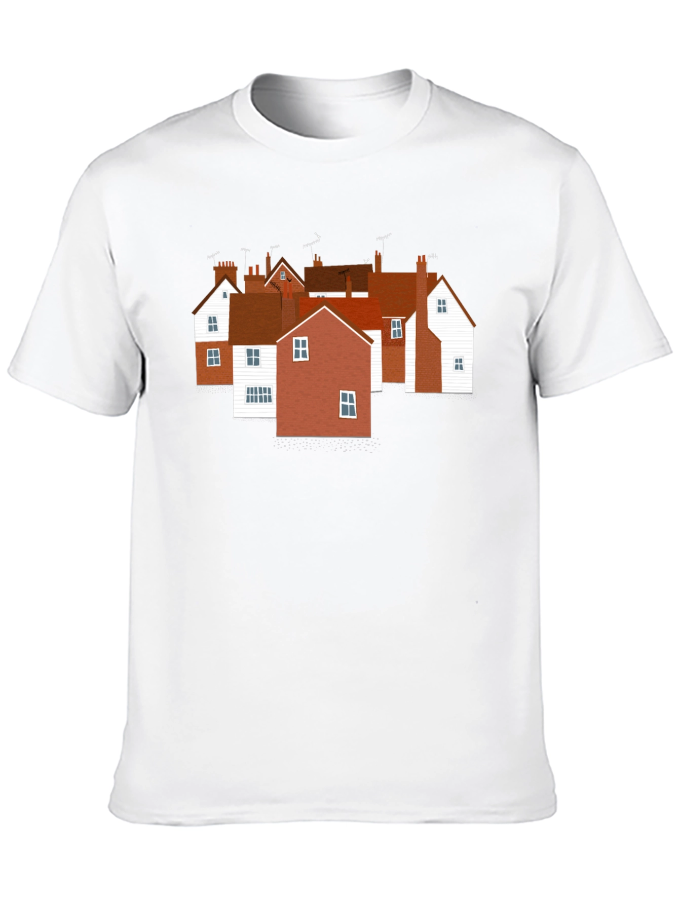 Quaint Village T-Shirt - Unique House Print