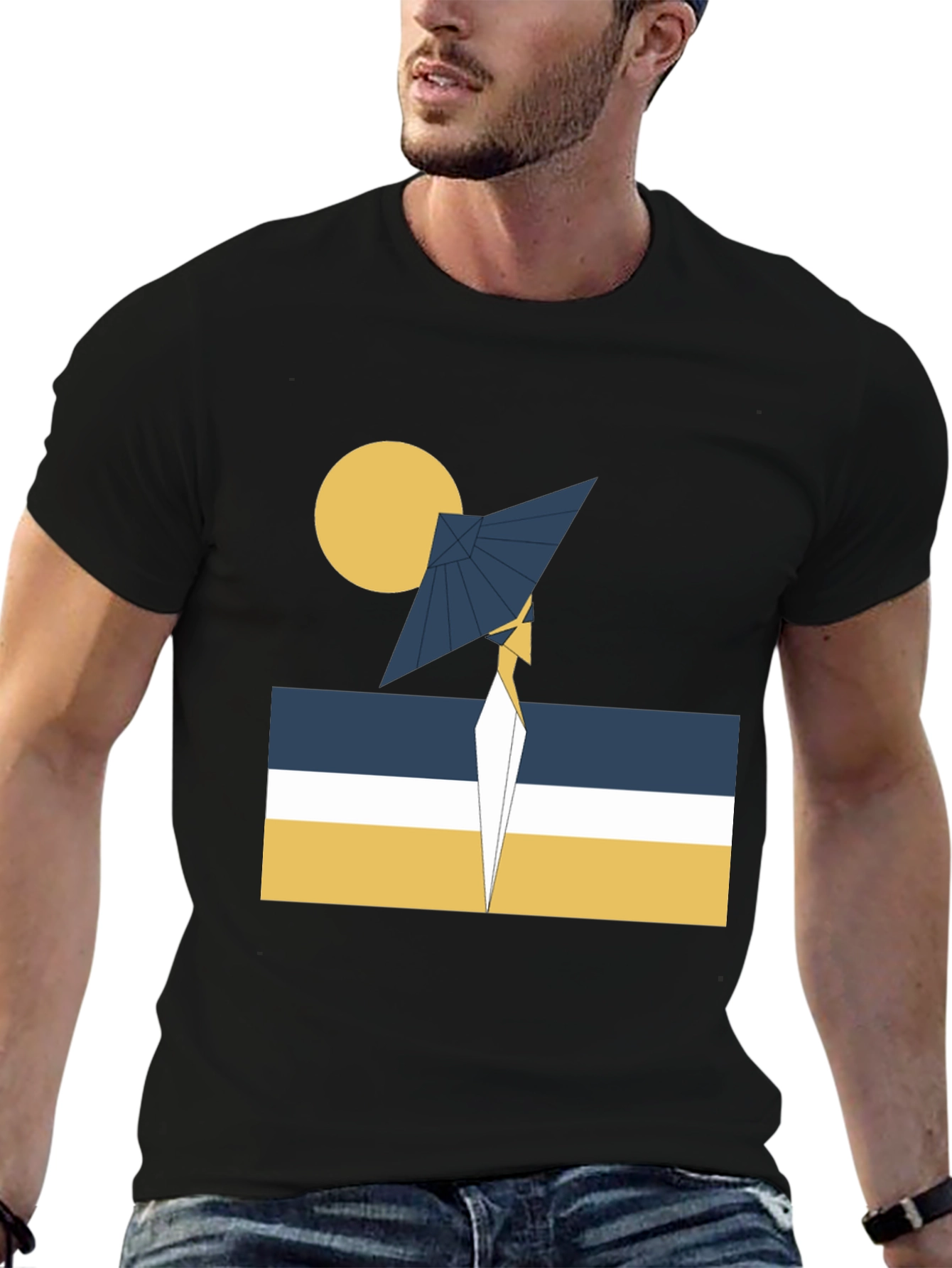 Abstract Geometric Graphic Tee - Modern Design