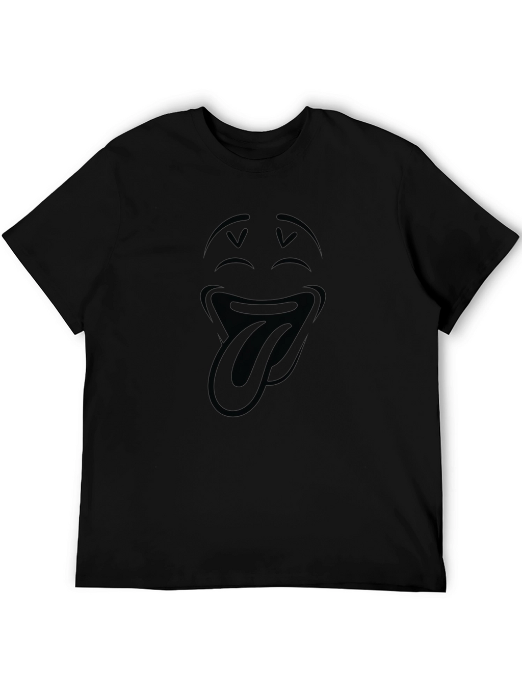 Emoji Tongue Out Black T-Shirt